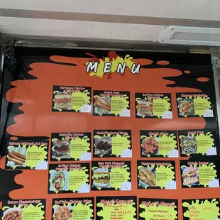 a menu on a window