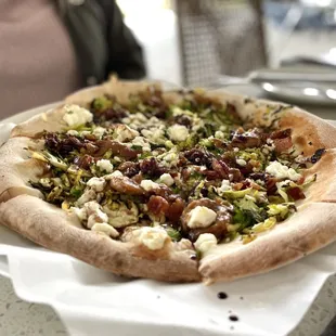 Brussel sprout pizza. I loved loved loved this. Don&apos;t get it if you aren&apos;t a garlic fan.