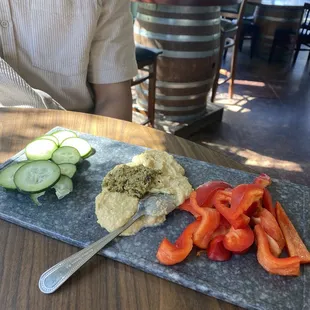 Hummus plate with veggies