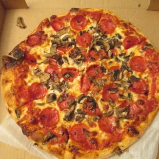 Pepperoni and Mushroom pizza