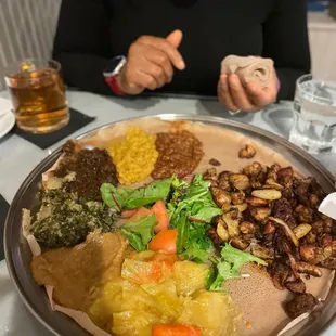 Vegetarian Combination with mushroom Wot &amp; Doro Tibs