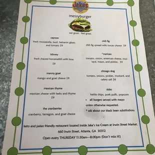 menu