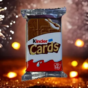 a chocolate bar wrapped in foil with fireworks in the background