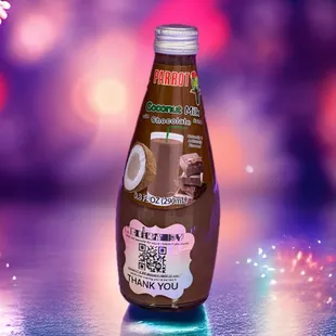 a bottle of milk on a table