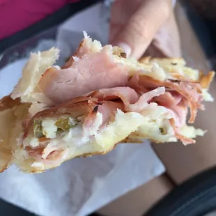 Turkey cheese jalapeño croissant