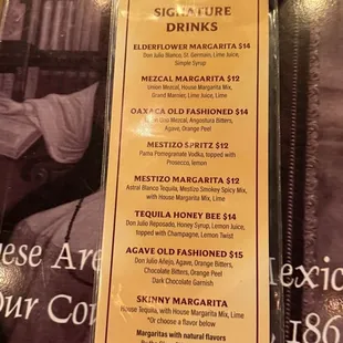 Cocktail Menu