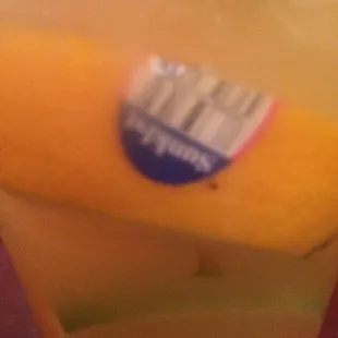 Label on orange IN my margarita