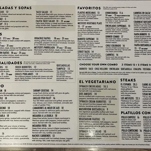 Menu as of 2/3/22