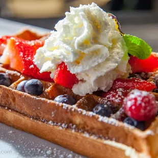 Waffle and berries