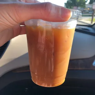 Iced americano with oat milk