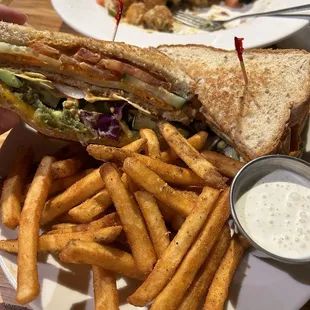 The Bush Weld with fries and ranch! A vegetarian sandwich.
