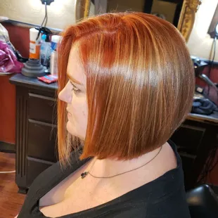 peachy copper gold red