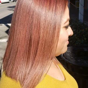 rose gold, mauve, pink quart and Red-brown shadow root