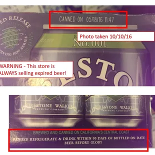 Store Routinely Puts Expired Beer in Refrigerated Cases!