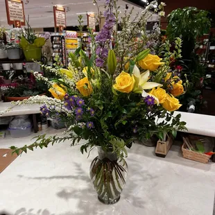 a vase of flowers