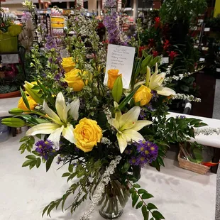 a vase of flowers