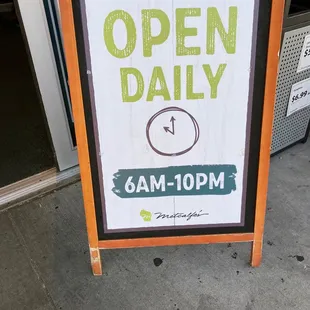 open daily sign