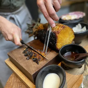 Start with grilled pineapple