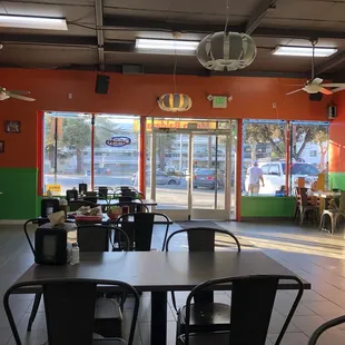 a view of the inside of a restaurant
