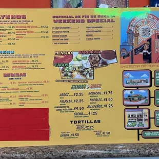 menu