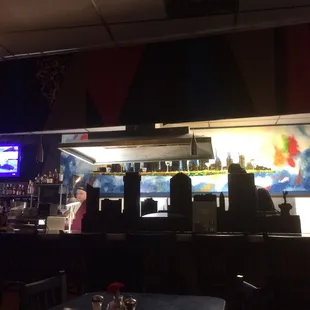 The bar area backdrop has been remodeled since at least 2016 or so...(2018 now).
