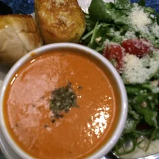 Arugula salad, Tomato Basil Soup