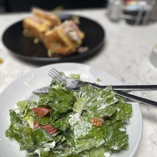 House Side Salad w blue cheese dressing (+$2.75 sub instead of fries)