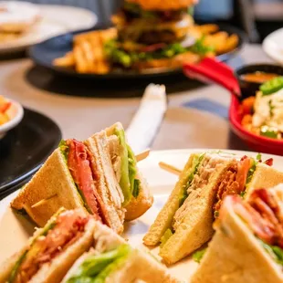 a plate of sandwiches