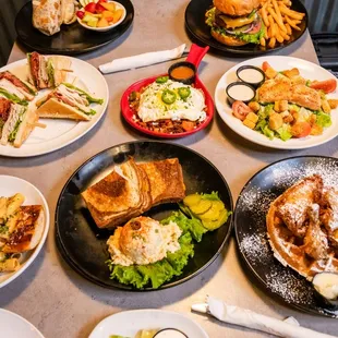 a table full of food