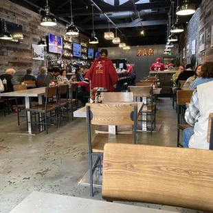 Inside. Service was pretty disengaged.