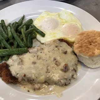 Country Fried Steak and Eggs