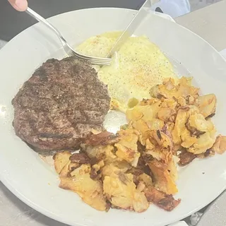 Hamburger Steak and Eggs
