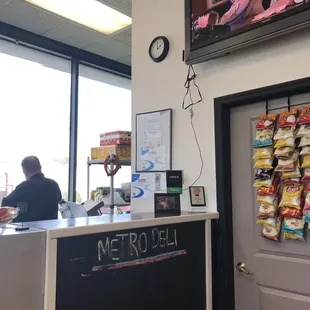 Located inside the Wells Fargo building on the first floor in the rear by parking lot.