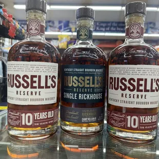 Russel's Reserve Rickhouse and Russel's Reserve 10 yrs