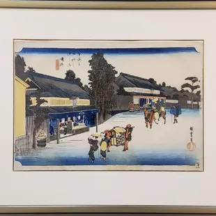 Original Block Print - Ando Hiroshige - Narumi Station - 1833