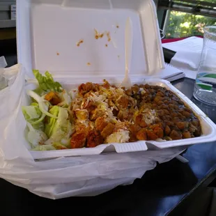 Chicken over rice, spicy