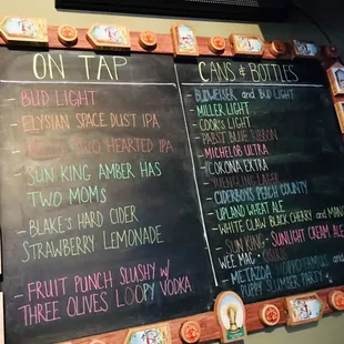 Drafts, bottles and cans