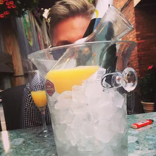 $20 mimosa bucket is a new Sunday special. Love it.