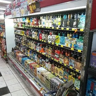 a variety of beer on display