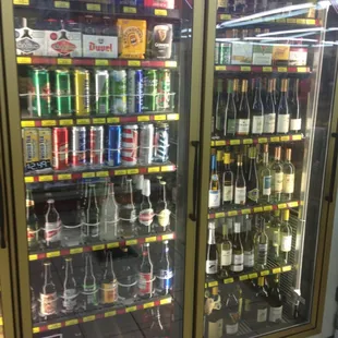 Beer wall #2b- single bottles of beer and refrigerated wine