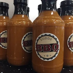 BBQ sauce by the bottle.