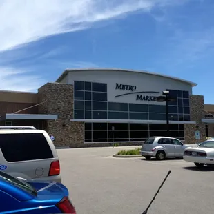 cars parked in front of the building
