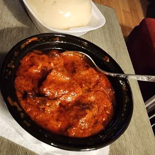 With Goat and fufu