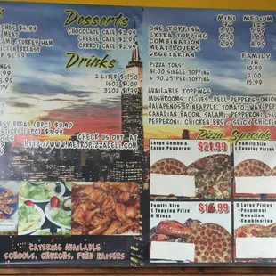 The menu