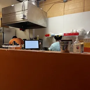 a view of the kitchen