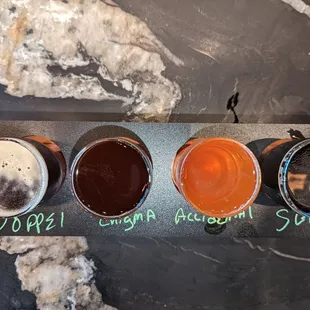 a flight of beers