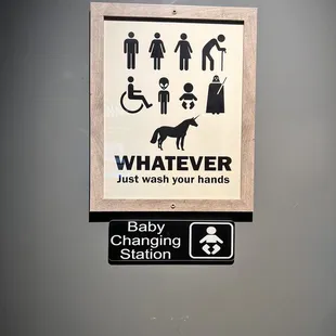 Baby changing station.