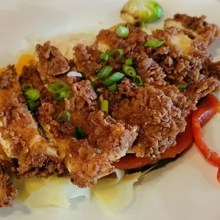 Rice bowl with crispy chicken instead of teriyaki chicken... amazing!!!