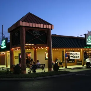 at night during live music