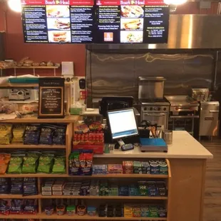 the counter and menus